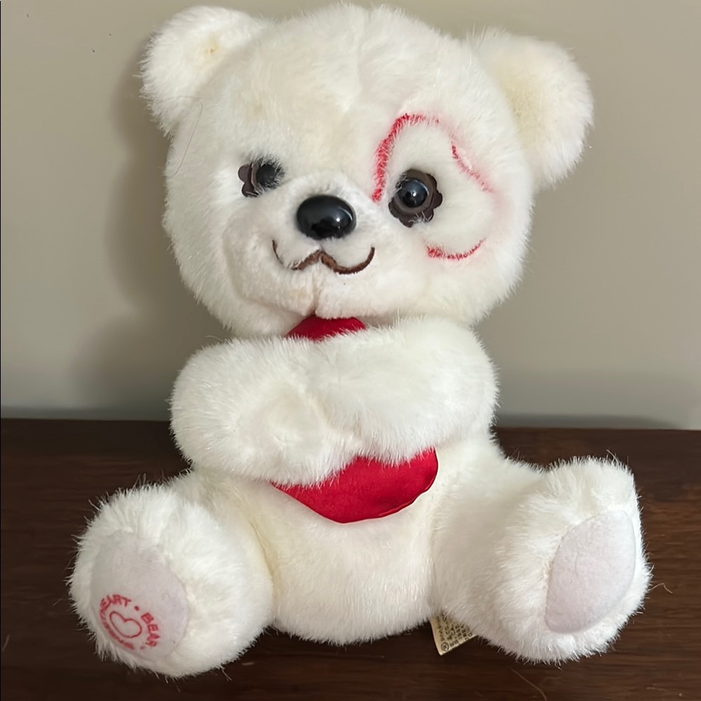 Vintage Applause Sweetheart Teddy Bear Plush White Valentine